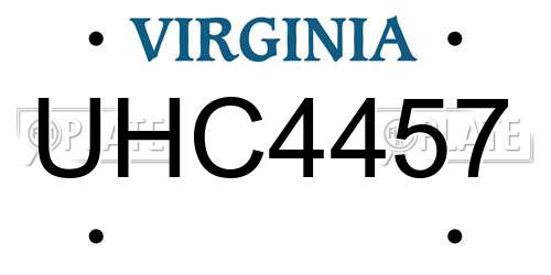 UHC4457 Virginia License Plate
