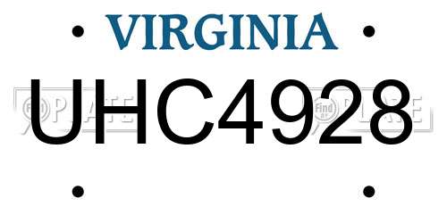 UHC4928 Virginia License Plate