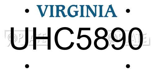 UHC5890 Virginia License Plate