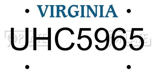 UHC5965 Virginia License Plate