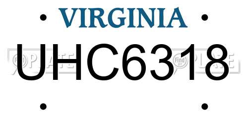 UHC6318 Virginia License Plate
