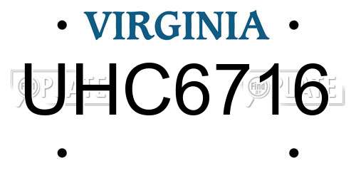 UHC6716 Virginia License Plate