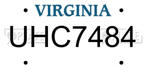 UHC7484 Virginia License Plate