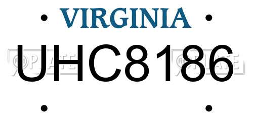 UHC8186 Virginia License Plate