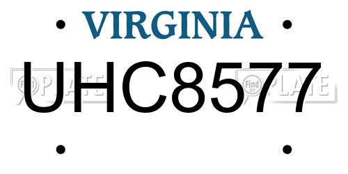 UHC8577 Virginia License Plate