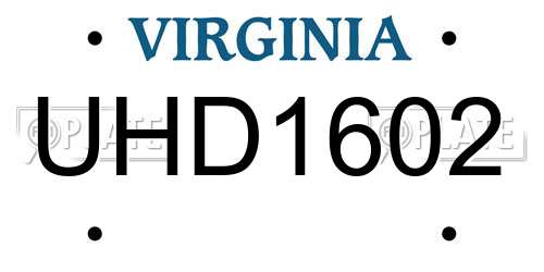 UHD1602 Virginia License Plate