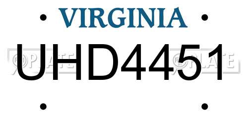 UHD4451 Virginia License Plate