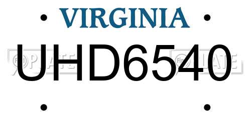 UHD6540 Virginia License Plate