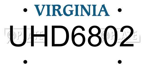 UHD6802 Virginia License Plate