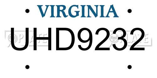 UHD9232 Virginia License Plate