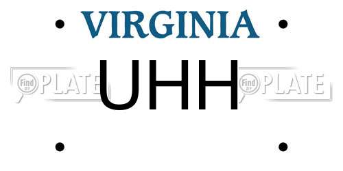 UHH Virginia License Plate