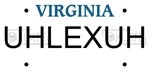 UHLEXUH Virginia License Plate