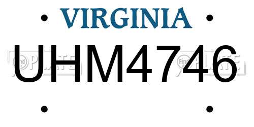 UHM4746 Virginia License Plate
