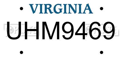 UHM9469 Virginia License Plate