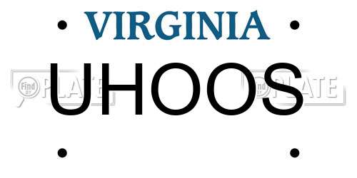 UHOOS Virginia License Plate