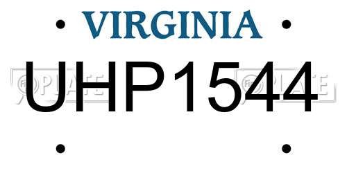 UHP1544 Virginia License Plate