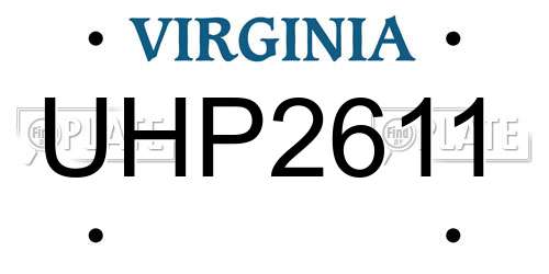 UHP2611 Virginia License Plate