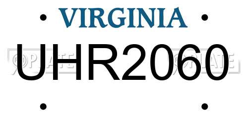 UHR2060 Virginia License Plate