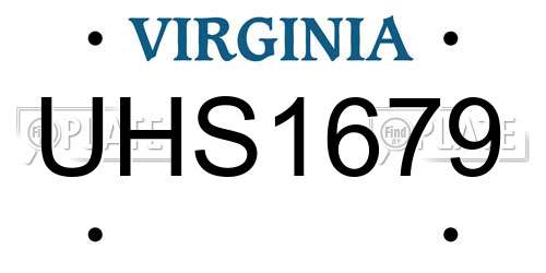 UHS1679 Virginia License Plate