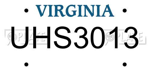 UHS3013 Virginia License Plate