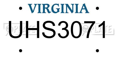 UHS3071 Virginia License Plate