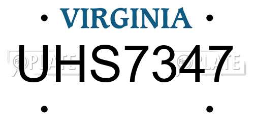 UHS7347 Virginia License Plate