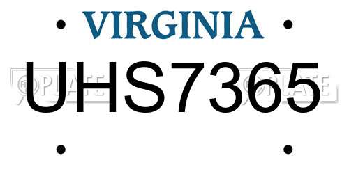 UHS7365 Virginia License Plate