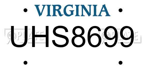 UHS8699 Virginia License Plate