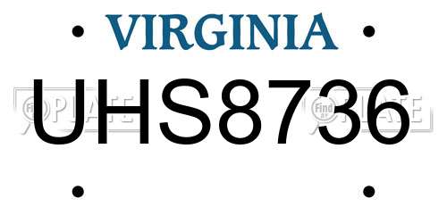 UHS8736 Virginia License Plate