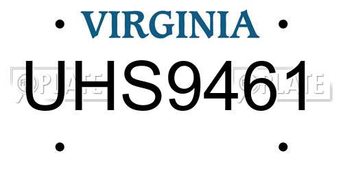 UHS9461 Virginia License Plate
