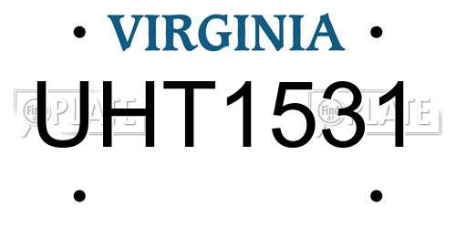 UHT1531 Virginia License Plate