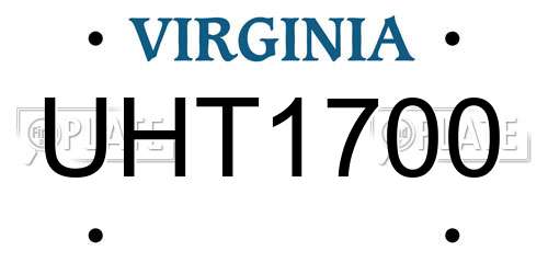 UHT1700 Virginia License Plate