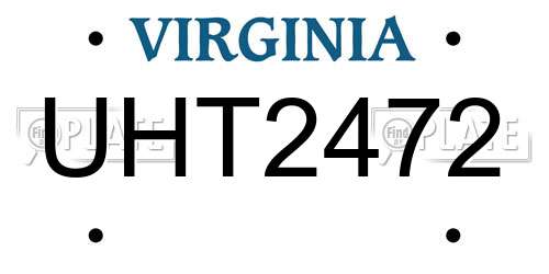 UHT2472 Virginia License Plate