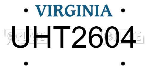 UHT2604 Virginia License Plate