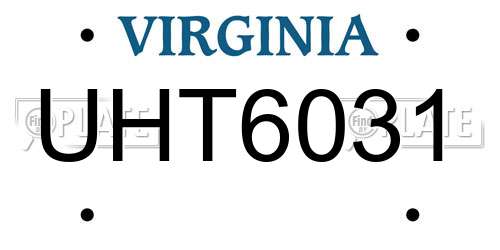 UHT6031 Virginia License Plate