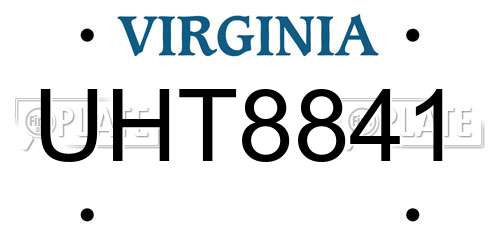 UHT8841 Virginia License Plate