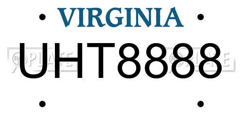 UHT8888 Virginia License Plate
