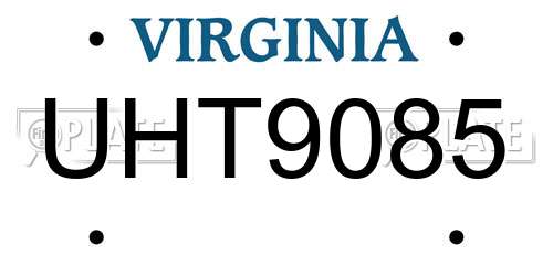 UHT9085 Virginia License Plate