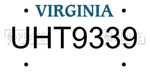 UHT9339 Virginia License Plate