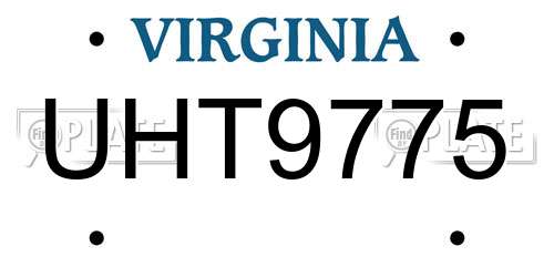 UHT9775 Virginia License Plate
