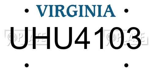 UHU4103 Virginia License Plate