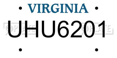 UHU6201 Virginia License Plate