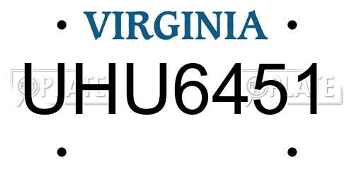 UHU6451 Virginia License Plate