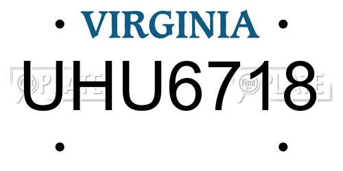 UHU6718 Virginia License Plate