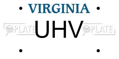 UHV Virginia License Plate
