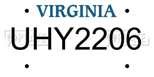 UHY2206 Virginia License Plate