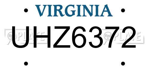UHZ6372 Virginia License Plate