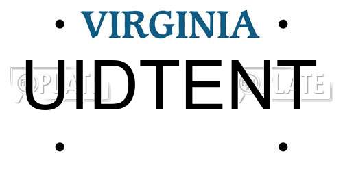 UIDTENT Virginia License Plate
