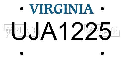 UJA1225 Virginia License Plate