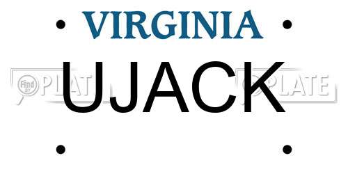 UJACK Virginia License Plate